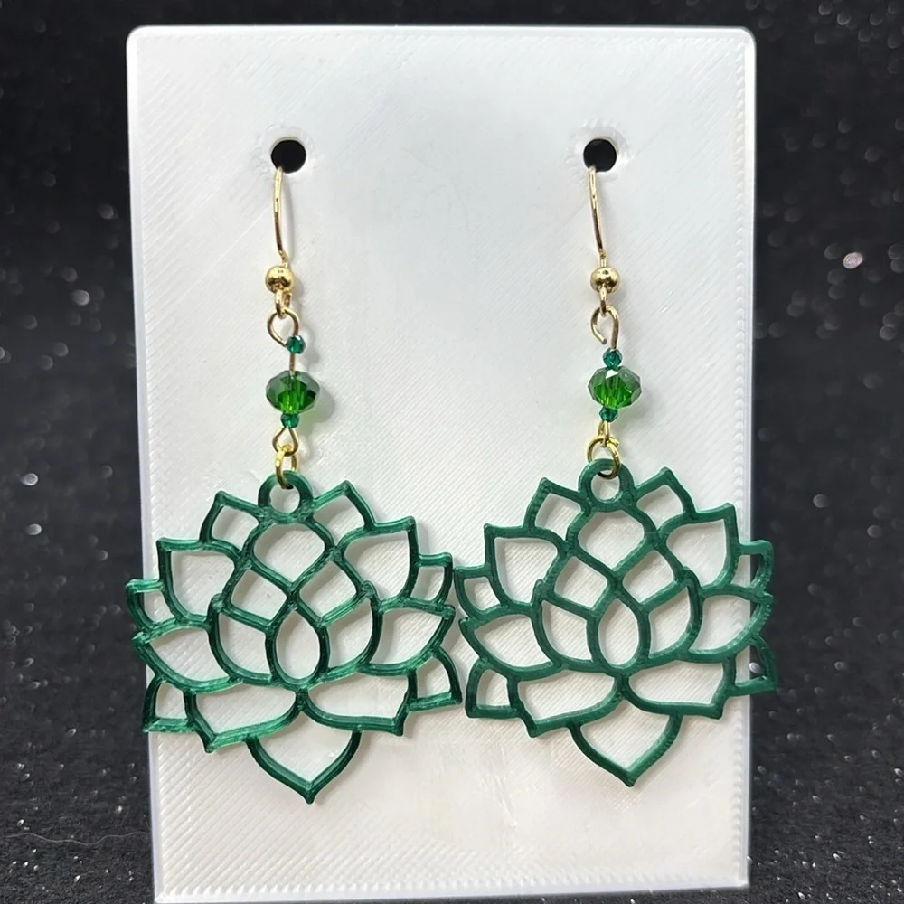 Handmade Green Succulent Earrings